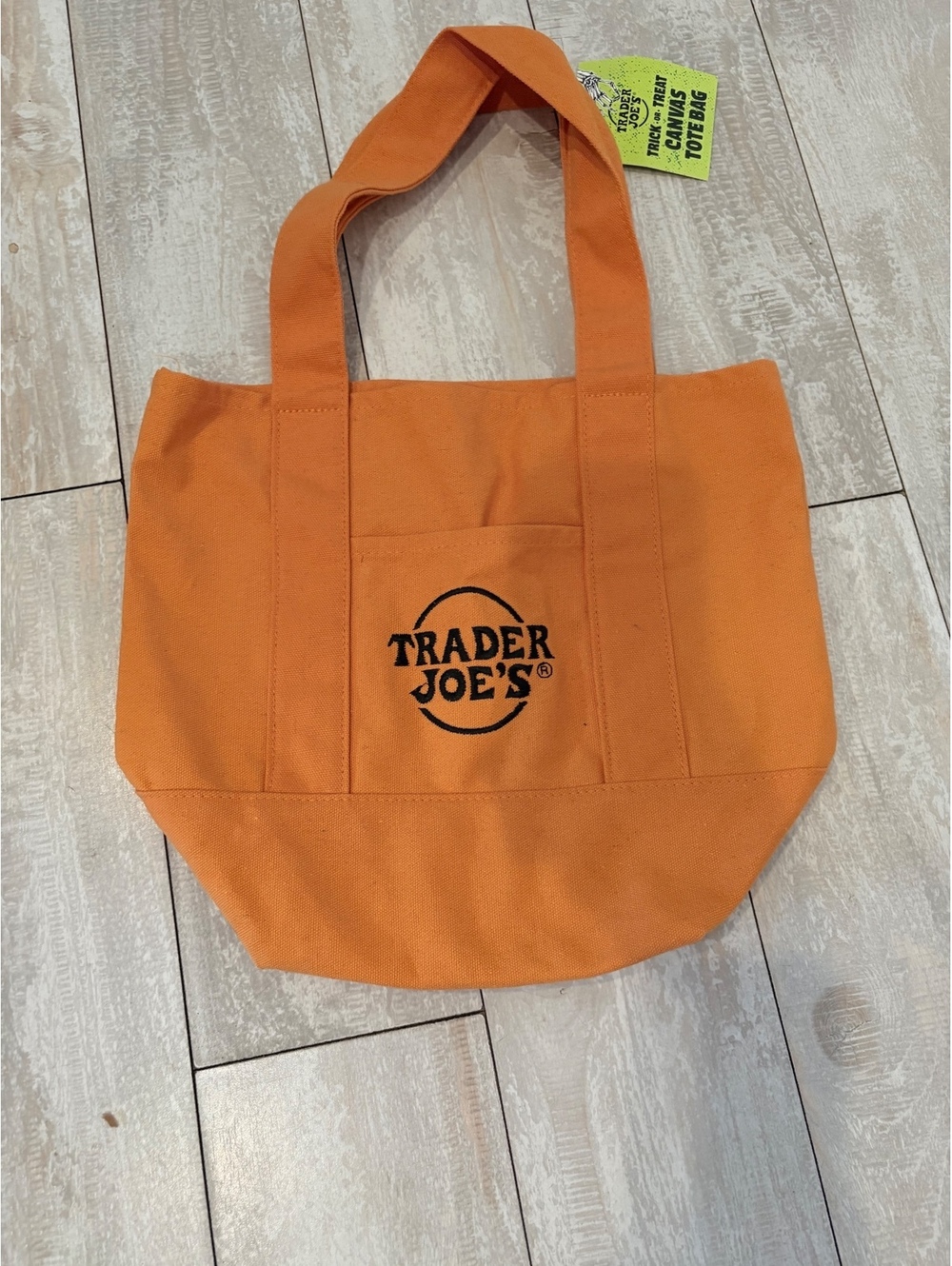 Trader Joe’s Trick or Treat Canvas Tote Bag Orange Halloween NEW